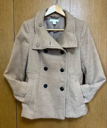H&M 여성용 더블 브레스트 피 코트 자켓 베이지