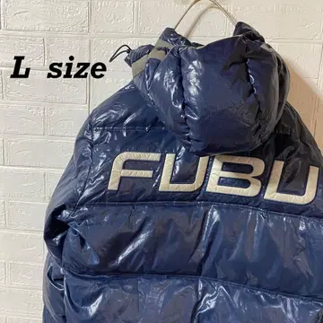 FUBU 후디 광택 다운 자켓 다크 네이비