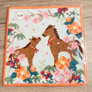 FEILER 십이지 손수건 말 2026 페일 블루 x 애프리콧