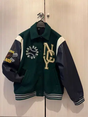 BRONX BEARS 바시티 자켓 다크 그린 H&M