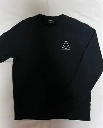 HUF 삼각형 로고 블랙 맨투맨