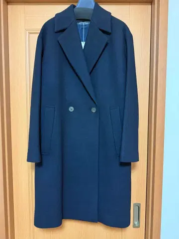 Theory 네이비 더블 브레스트 체스터 코트 036