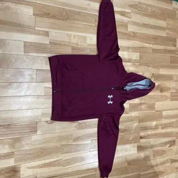 언더아머 버건디 풀 집업 후드티