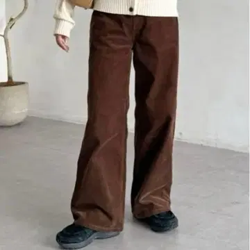 CPCM 코듀로이 하이웨스트 스트레이트 데님 브라운 여성용 남성용