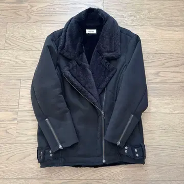 snidel 블랙 무스탕 코트