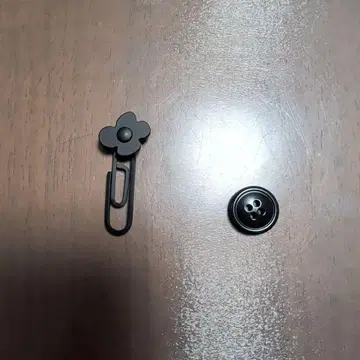 [ 라르디니 ] 블랙 꽃 모양 클립과 버튼 세트