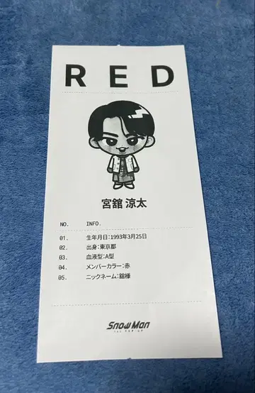 SnowMan POP UP 미야타테 료타 진단 영수증