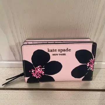 케이트 스페이드 꽃무늬 이단 접이식 지갑