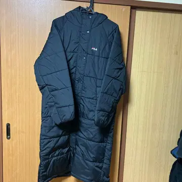 FILA 블랙 롱 코트 L 사이즈