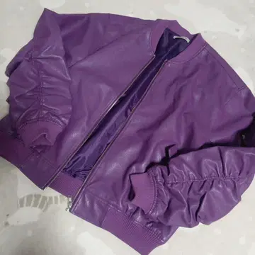 Figments 피그멘츠 오버 인조 가죽 블루종 봄버 자켓