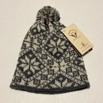 [ 미사용 ] HIGHLAND2000 니트 모자 눈송이 그레이