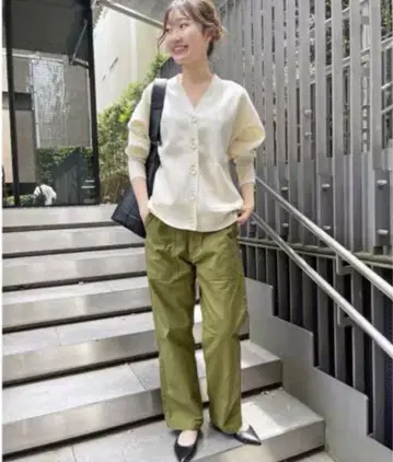 Spick and Span 더블 자카드 빅 가디건 화이트