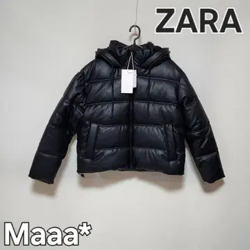 ZARA 이번 시즌 완판템 인조 가죽 다운 자켓 후디