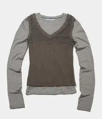 PLACE STUDIO Studded V-Neck