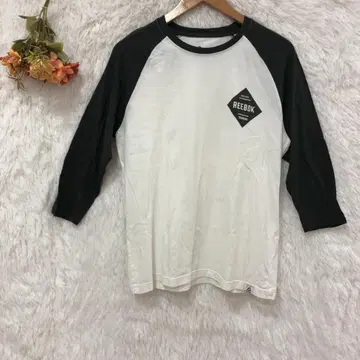 리복 래글런 슬리브 로고 입고 티셔츠 [ L ] 7부 소매 코튼