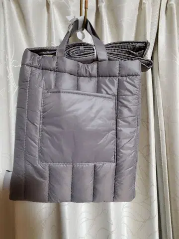 그레이 퀼팅 숄더백