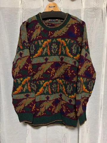 기하학 패턴 니트 스웨터 빈티지