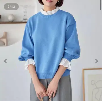 완판템 프릴 레이어드 스타일 니트탑 [C6797]