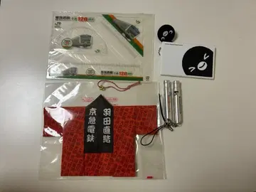 JR 게이큐 전철 텐구 수건 수박 케이스 호루라기 눈금자