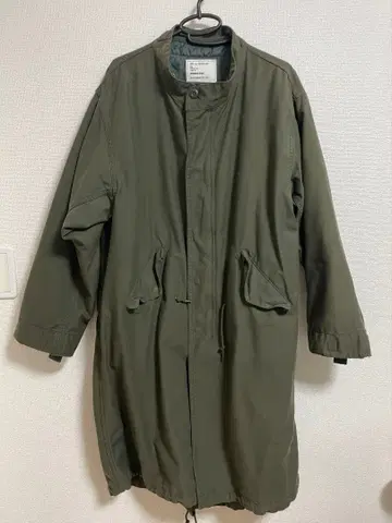 올리브 모즈 코트 인조 모피 부착