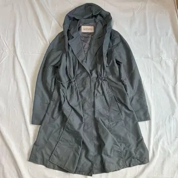 SWINSWING 허리 스트링 후디드 코트 얇은 소재 롱 기장