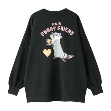 디즈니 포카혼타스 미코 너구리 트레이닝복 맨투맨 블랙