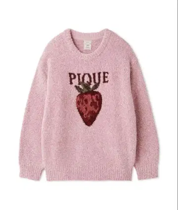 멜란지 스트로베리 자카드 풀오버 멜란지 로고 자수 롱 팬츠