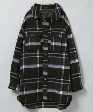 택 포함 새상품 JEANASIS 트위드 체크 BIG 셔츠 코트