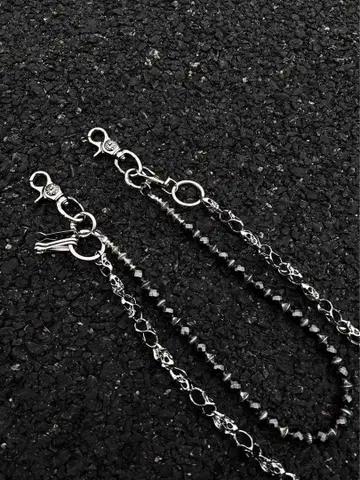 스컬 모티브 월렛 체인