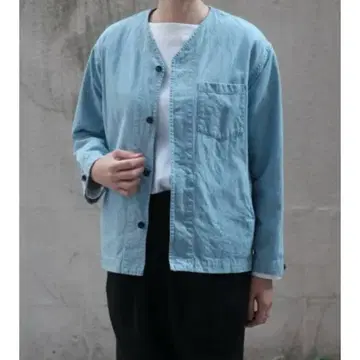 [ 새상품급 ] 고쉬 라이트 데님 노카라 자켓