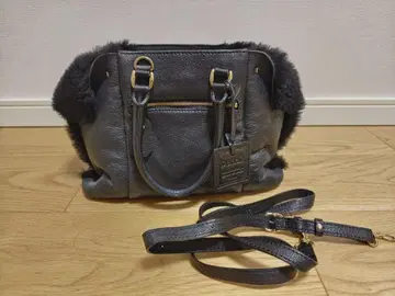 포티올 무스탕 핸드백 숄더백 블랙