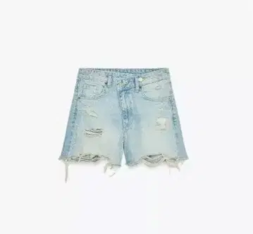 [새상품] ZARA 숏팬츠 데미지 크로스 허리 size - 38