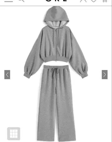 GRL 더블 지퍼 후드티 x 와이드 팬츠 맨투맨 셋업[pm752]