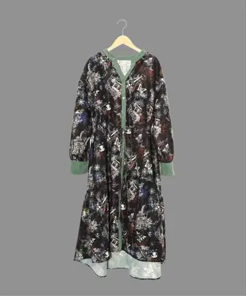 *이즈스칼라 553271: 별자리 악기 눈꽃 패턴 면 x 코듀로이 원피스