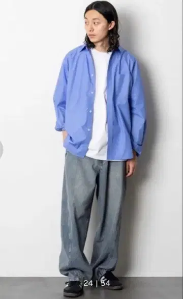 FREAK'S STORE/롱 슬리브 레귤러 카라 셔츠 파랑 셔츠