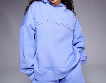 라이트 블루 오버 사이즈 후드티