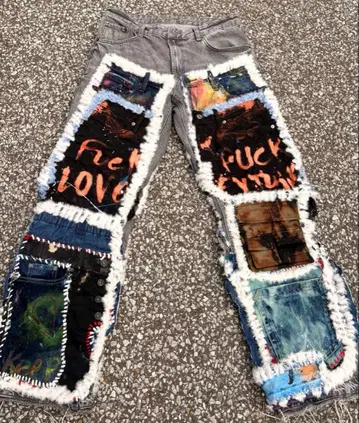 핸드메이드 리메이크 데님 팬츠