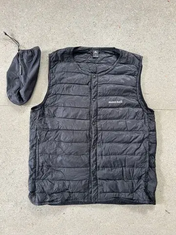 mont-bell 블랙 이너 다운 베스트 수납 봉투 포함