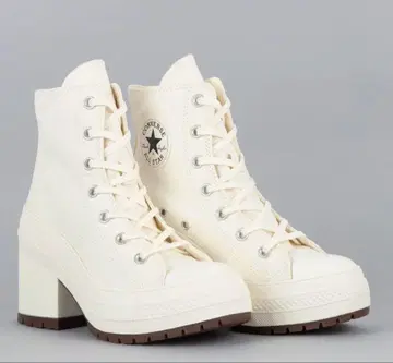 Converse 화이트 하이컷 힐 스니커즈