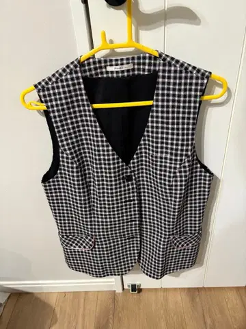 AmatiR 체크 무늬 슬리브리스 베스트