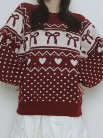 빨간색 니트 스웨터 free 여성용 가을/겨울 제품