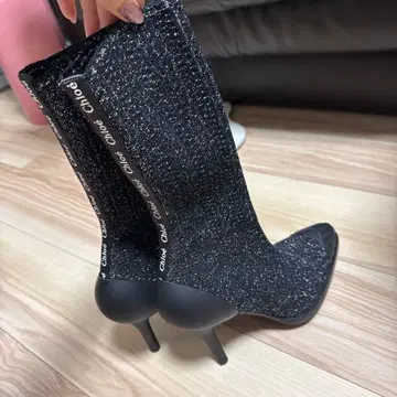 끌로에 글리터 하이힐 부츠 37.5