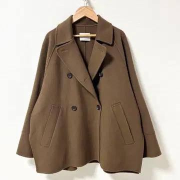 새상품급 IENA 슈퍼160 더블 페이스 숏코트 브라운 38