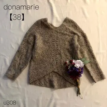 도나마리 니트 스웨터 개성 두꺼운 원단 울 혼방 베이지 모카 [38]