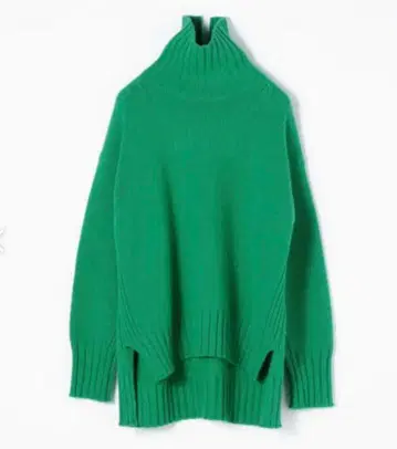 tomorrowland 울 캐시미어 하이넥 니트 그린