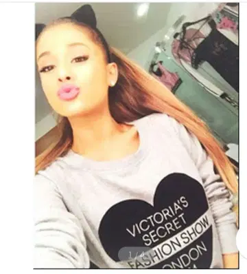 [ 레어 ] 빅토리아 시크릿 아리아나 그랑데 착용 맨투맨 L