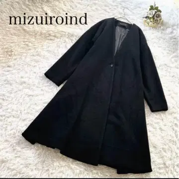 mizuiroind 미즈이로 인드 V넥 플레어 코트 블랙 루즈핏