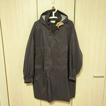 클리닝 완료 I 롱 나일론 코트 후드 블랙 BLACK