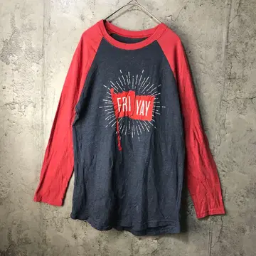 B1512 구제 의류 롱 T 래글런 네이비 빨간색 90s Y2K