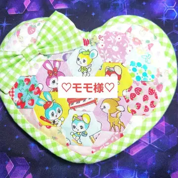 허니튠 하트형 패치워크 면 파우치